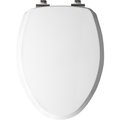 Chesterfield Leather Slow Close Elongated White Molded Wood Toilet Seat CH2514353